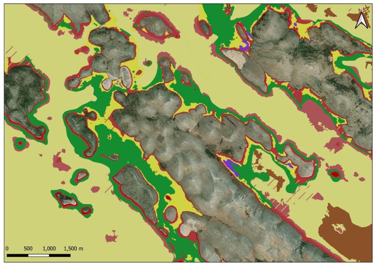 Habitat map of islands and seabed along the Croatian coast